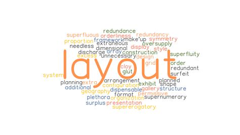 What is a synonym for layout arrangement?