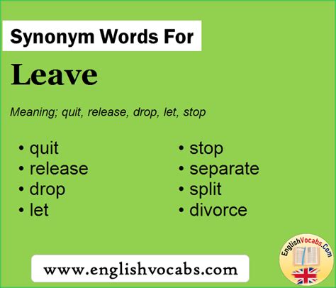 What is a synonym for leaving work?