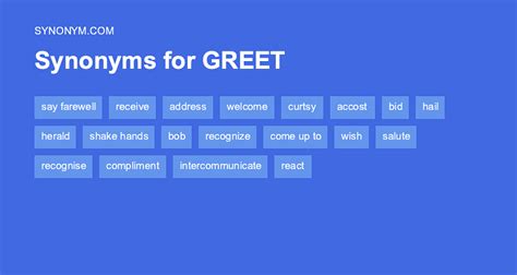 What is a synonym for meet and greet?