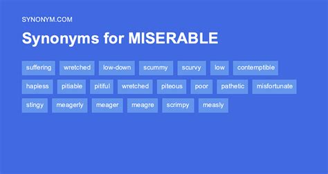 What is a synonym for miserable?