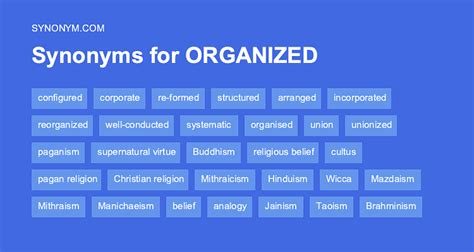 What is a synonym for organized arrangement?