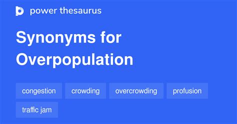 What is a synonym for overpopulation?