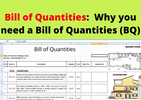 What is a take off bill of quantities?