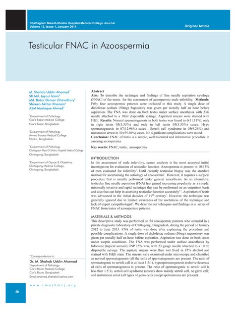 What is a testicular FNAC procedure?