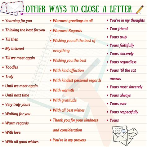 What is a warm way to end a letter?