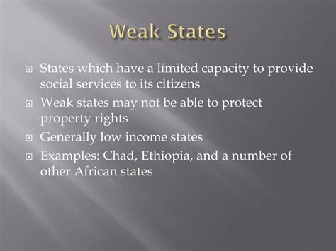 What is a weak state?