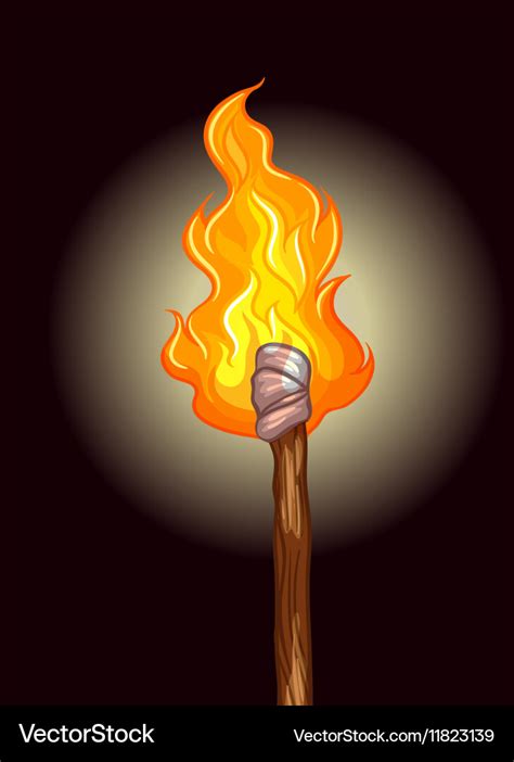 What is a wooden stick with fire called?
