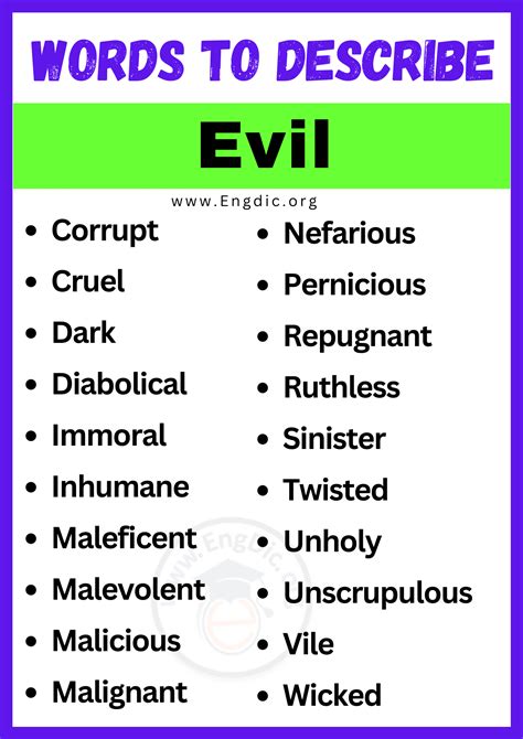 What is a word for evil?