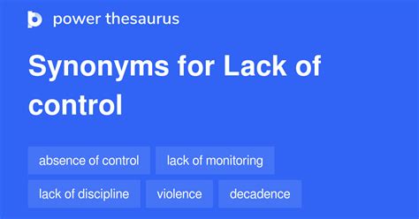 What is a word for lack of control?