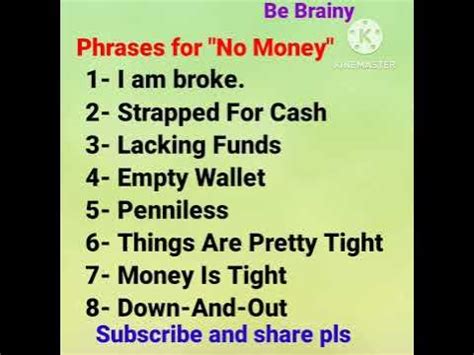 What is a word for no money?