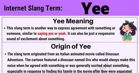 What is a yee in slang?