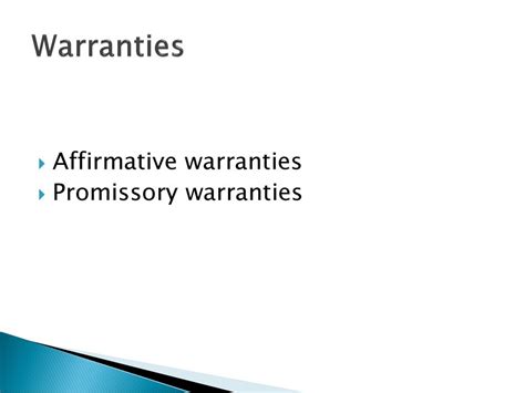 What is affirmative warranty?