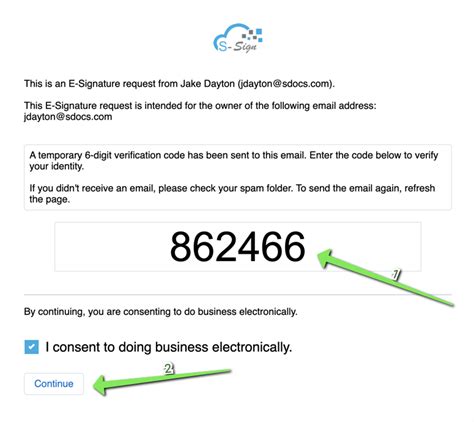 What is an email with a verification code?