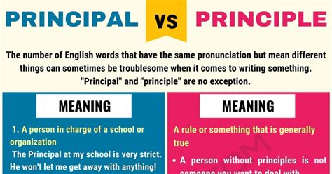 What is an example for principle and principal?