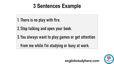 What is an example of 3 sentence?