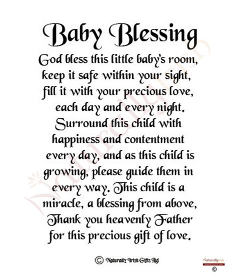 What is an example of a baby blessing?