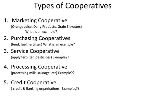 What is an example of a cooperative in marketing?