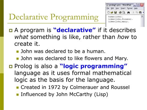 What is an example of a declarative code?