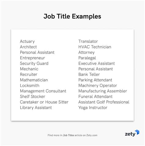 What is an example of a job title?