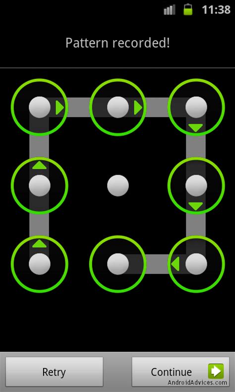 What is an example of a pattern lock?