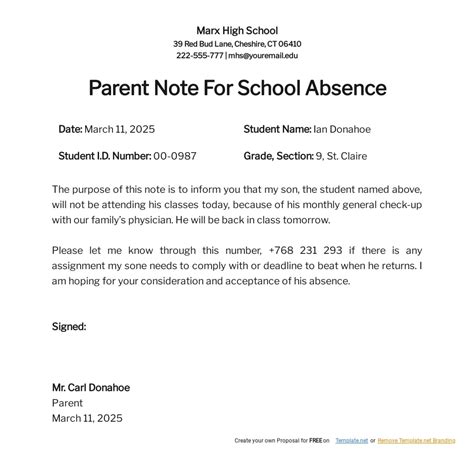 What is an example of an absent parent?
