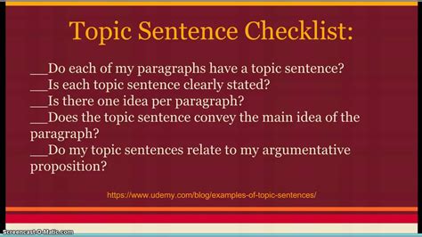 What is an example of an argumentative topic sentence?