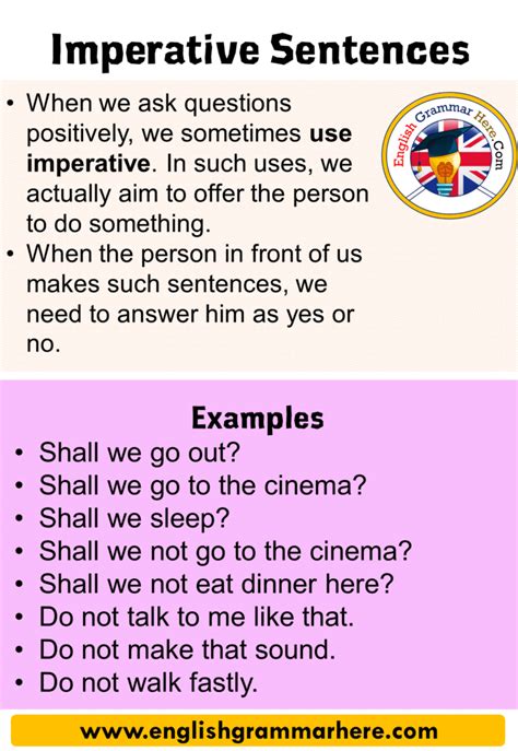 What is an example of an imperative sentence?