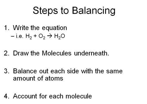 What is an example of balance in chemistry?