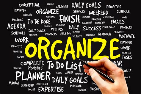 What is an example of being organized?