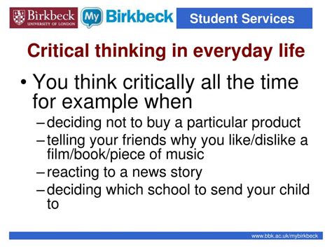 What is an example of critical thinking in everyday life?