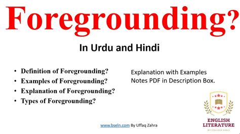 What is an example of deviation in foregrounding?