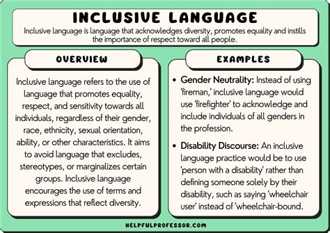 What is an example of exclusive and inclusive language?