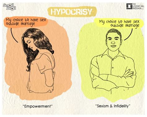 What is an example of hypocrisy in a relationship?