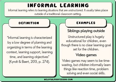 What is an example of informal teaching?