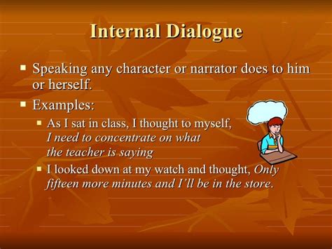 What is an example of inner dialogue?
