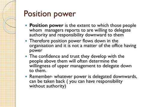 What is an example of position power?