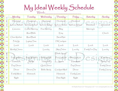 What is an ideal schedule?