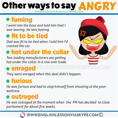 What is an idiom for angry?