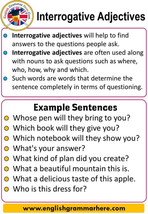 What is an interrogative adjective for Class 4?