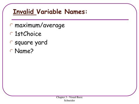 What is an invalid variable?