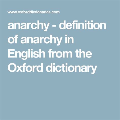 What is anarchism Oxford dictionary?