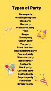 What is another name for a party or celebration?