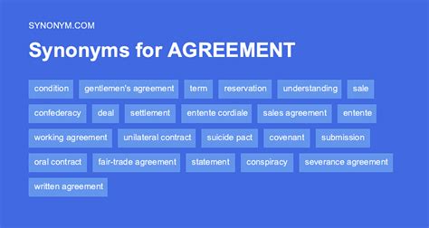 What is another word for agreement or contract?