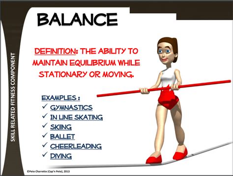 What is balance in skill related fitness?