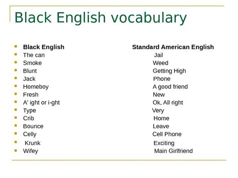 What is black British English called?