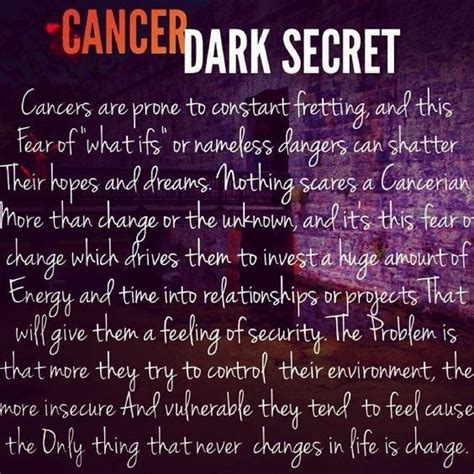 What is cancer dark secret?