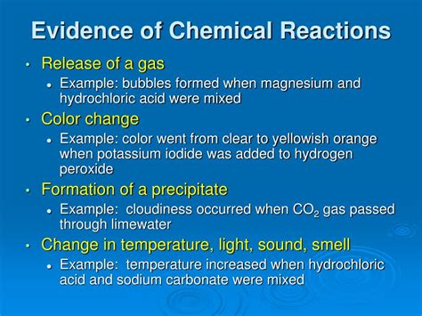 What is chemical evidence?