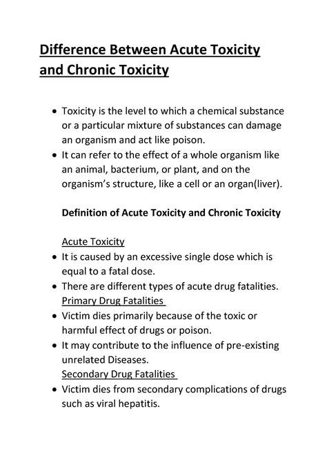 What is chronic toxin?