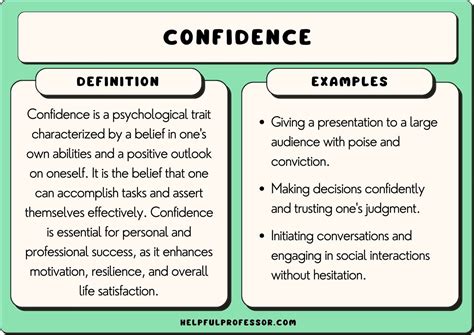 What is confidence examples?