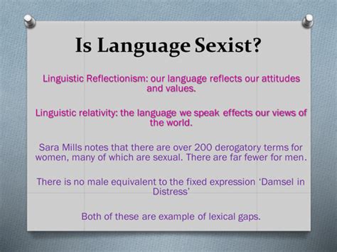 What is considered sexist language?